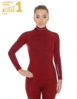 Brubeck Футболка женская дл.рукав Wool Merino 78% Бордо в Челябинске