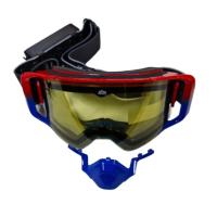 AiM Очки снегоходные с магнитной линзой и подогревом (PRO) 31-107 Accu Heated Red-Blue Glossy в Челябинске