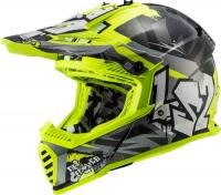 LS2 Шлем MX437 Fast Mini Crusher Черно-желтый в Челябинске