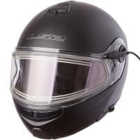 LS2 Мотошлем снегоходный FF325 Strobe Electric Snow Solid Черный Матовый в Челябинске
