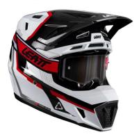 Leatt Шлем кроссовый  7.5 V26 White-Red + очки Velocity 4.5 в Челябинске