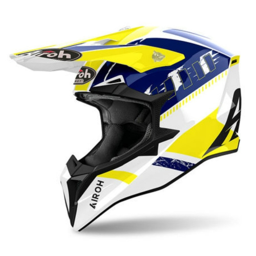 Airoh Мотошлем Wraaap Feel Yellow/Blue Gloss в Челябинске