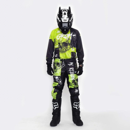 Grom Штаны кроссовые MX Religion lime в Челябинске