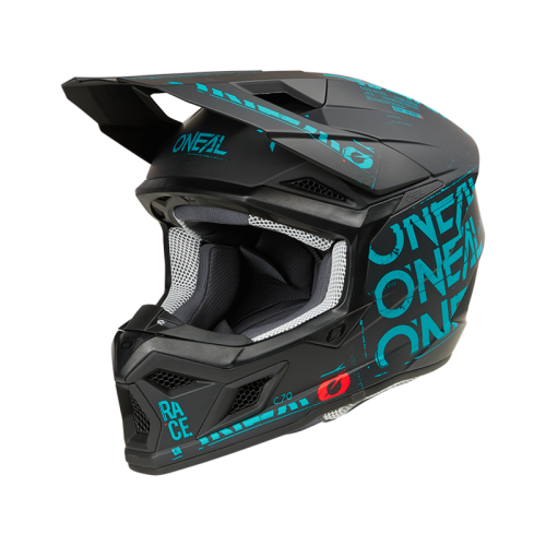 Oneal Шлем кроссовый 3Series Static черный/бирюзовый в Челябинске